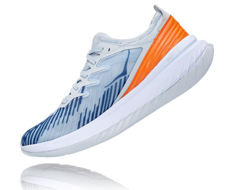 Hoka One One Running Shoes Mens White/Blue - Carbon X-SPE - 61039EIVM